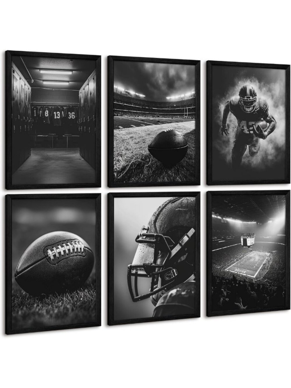 Football Wall Art Canvas Print - Inspirational Sports Decor for Boys Room 8x10